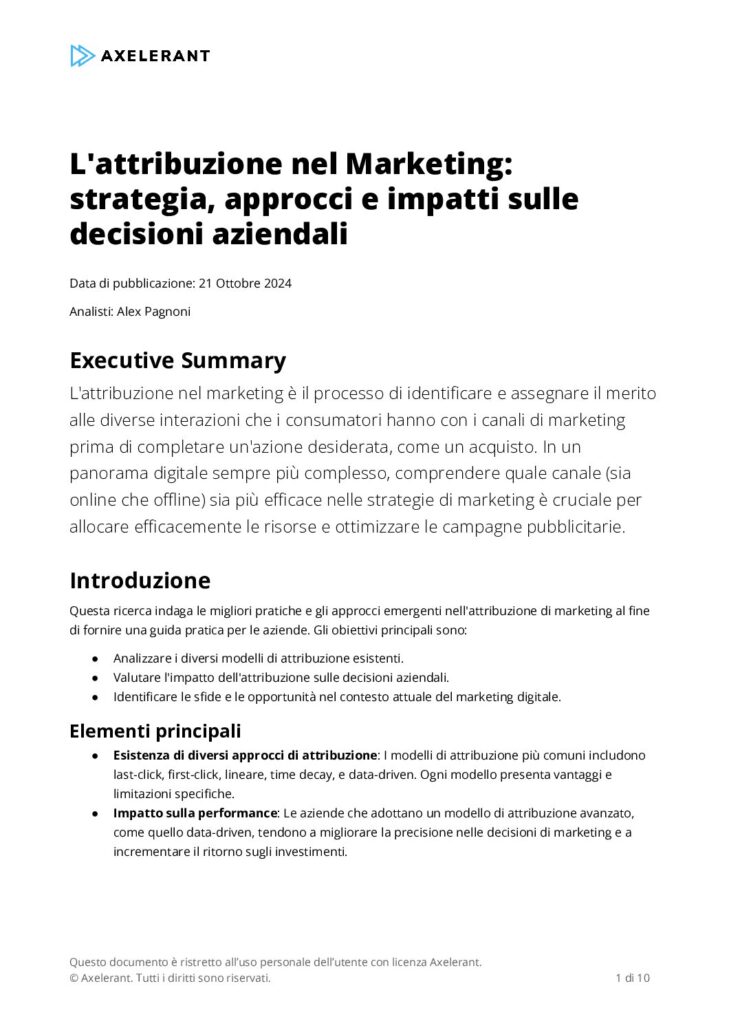 L'attribuzione nel Marketing: strategia, approcci e impatti sulle decisioni aziendali